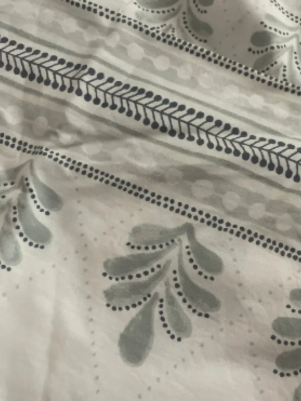 Boll & Branch White with Grey Accents KING/Cal.K Duvet Cover 3 PCS Set. FLAW